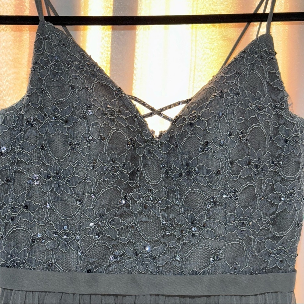 MORILEE A-line Chiffon Evening Beaded Embroidery Ethereal Airy MOB MOG Size 18 - Picture 3 of 15